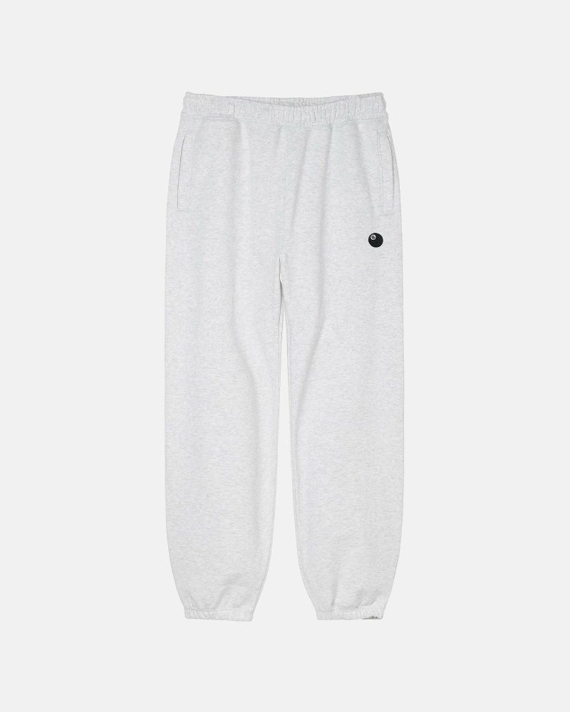 Stussy 8 Ball Embroidered Pant Men\'s Sweatpants White | IL0000873