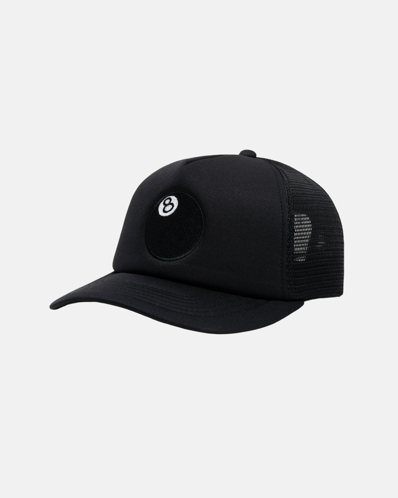 Stussy 8 Ball Trucker Men's Caps Black | IL0000371