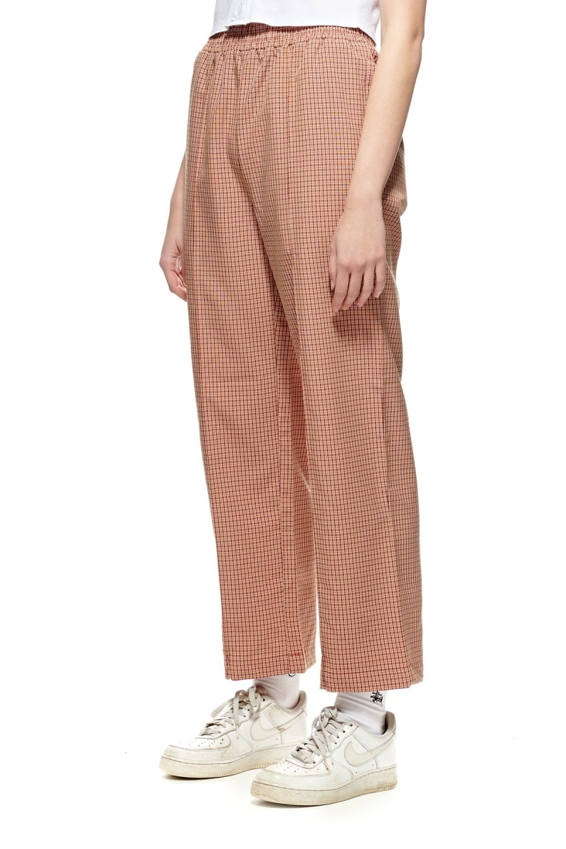 Stussy Airlie Check Women's Track Pants Brown | IL0000970