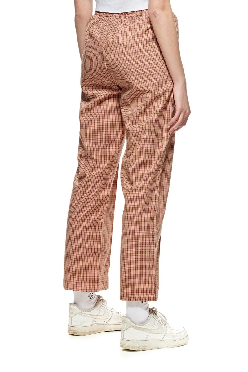 Stussy Airlie Check Women's Track Pants Brown | IL0000970