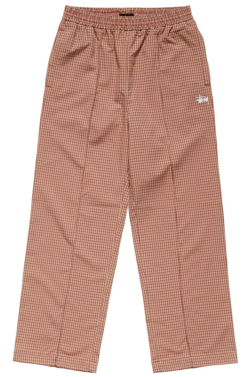 Stussy Airlie Check Women\'s Track Pants Brown | IL0000970