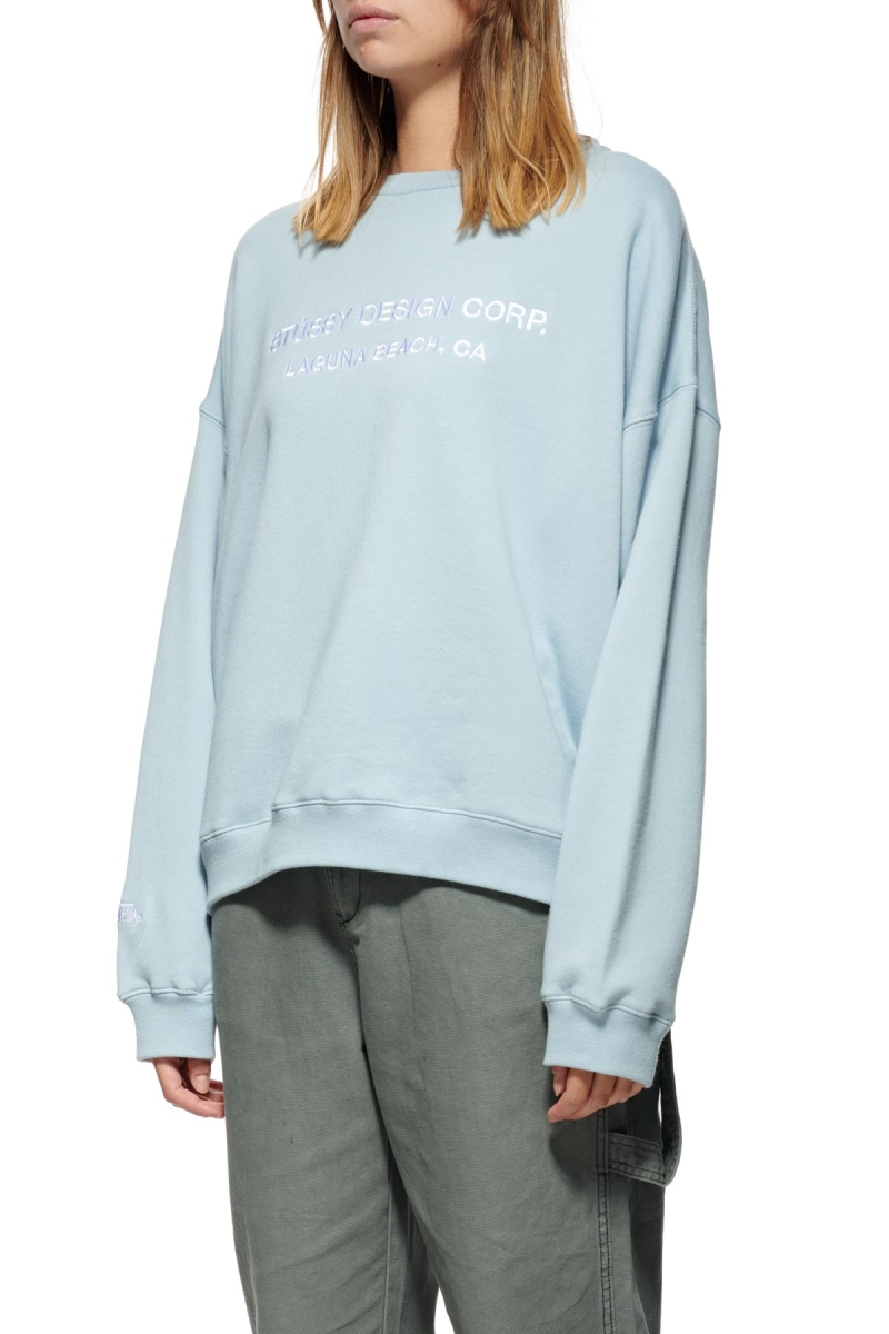 Stussy Alcott OS Crew Women's Sweaters Blue | IL0000811