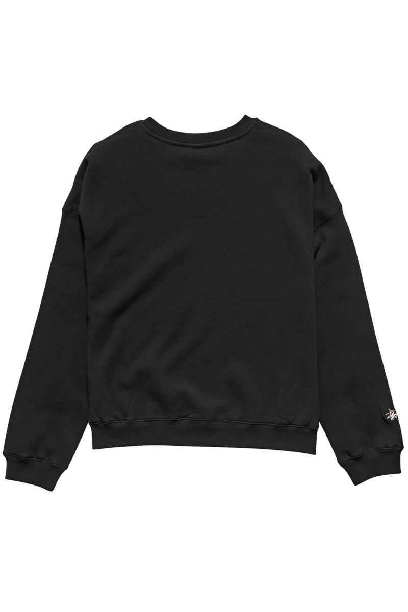 Stussy Alcott OS Crew Women's Sweaters Black | IL0000813