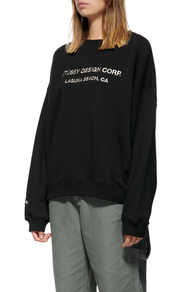 Stussy Alcott OS Crew Women's Sweaters Black | IL0000813