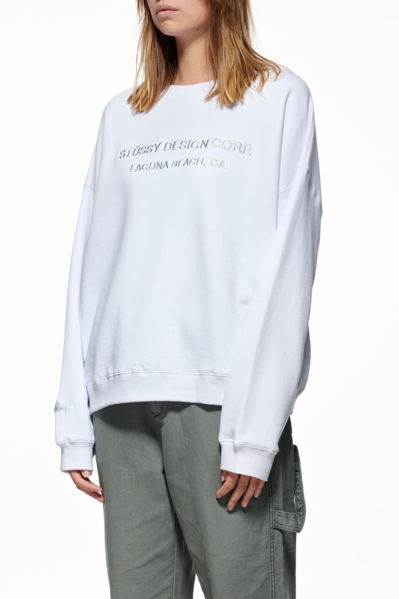 Stussy Alcott OS Crew Women's Sweaters White | IL0000812