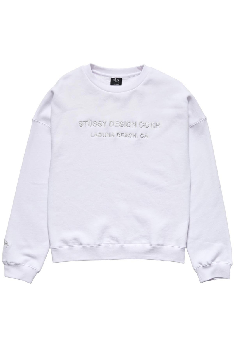 Stussy Alcott OS Crew Women\'s Sweaters White | IL0000812