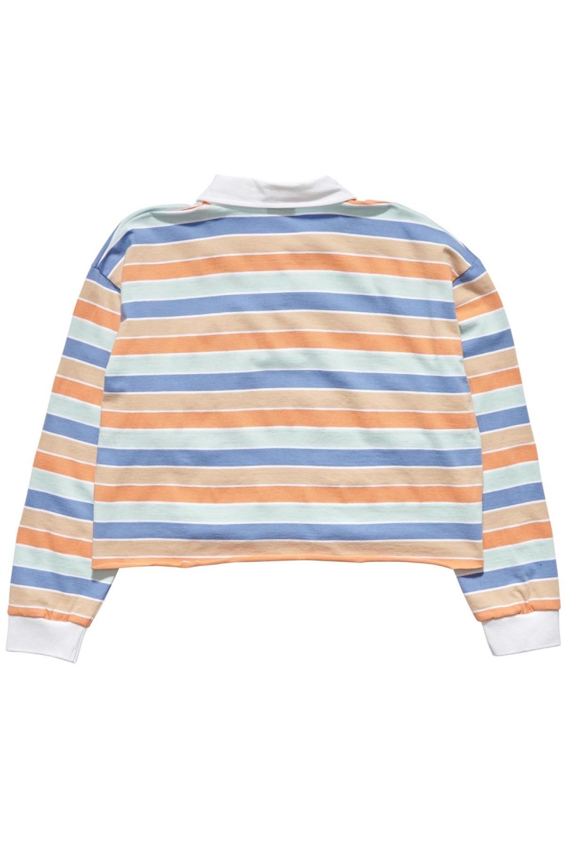 Stussy Anders Stripe Rugby Women's Shirts Blue | IL0000291