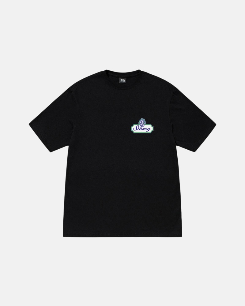 Stussy Authentic Men's T Shirts Black | IL0000096