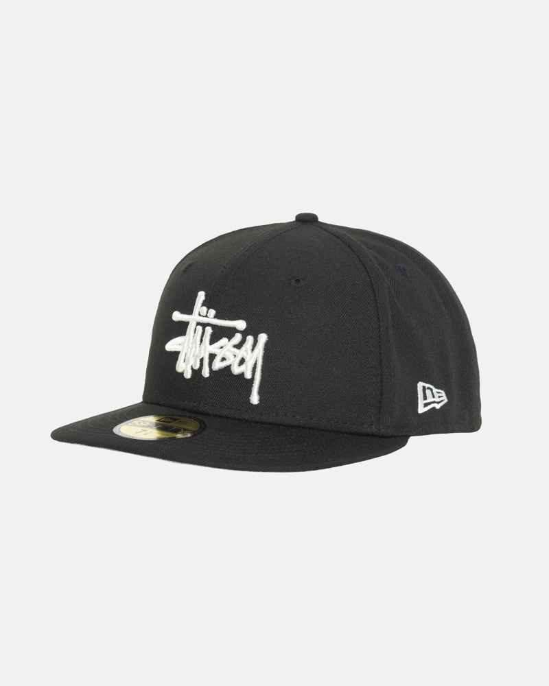 Stussy Authentic New Era Men's Caps Black | IL0000377