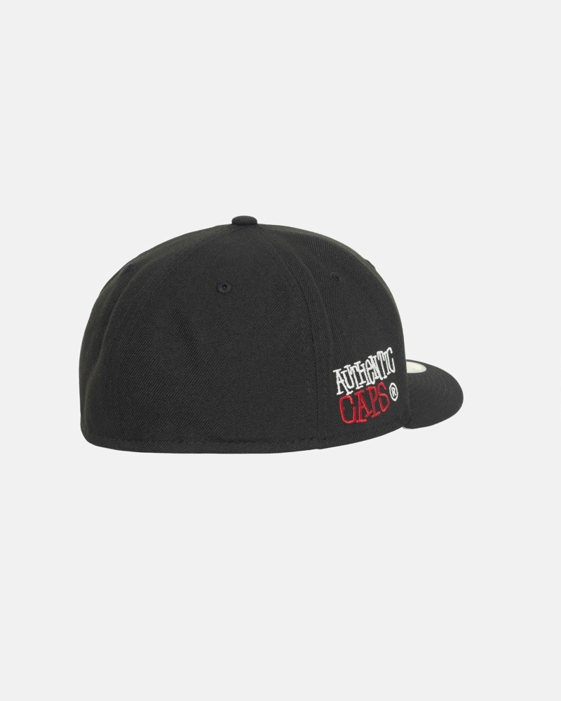 Stussy Authentic New Era Men's Caps Black | IL0000377