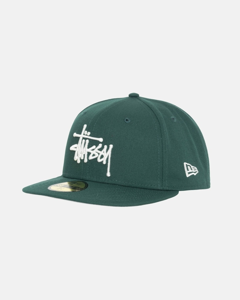 Stussy Authentic New Era Men's Caps Green | IL0000376