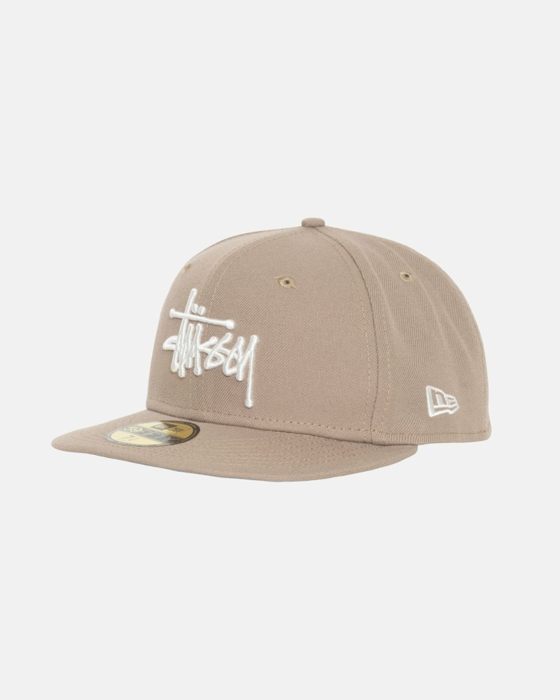 Stussy Authentic New Era Men's Caps Khaki | IL0000375