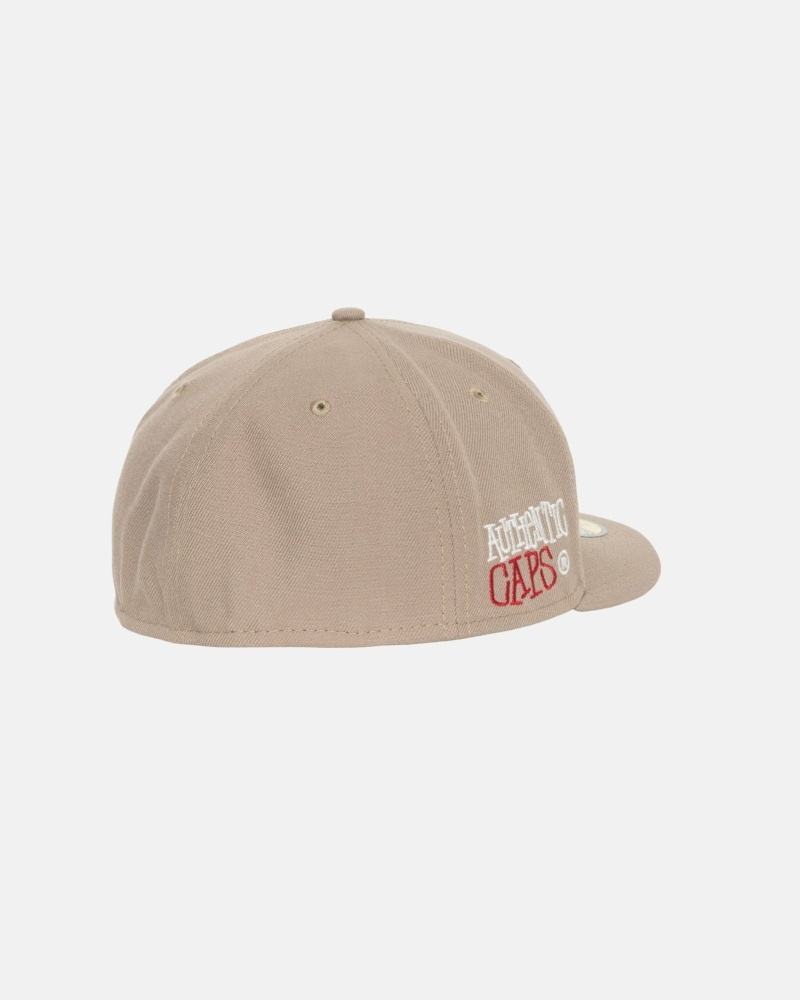 Stussy Authentic New Era Men's Caps Khaki | IL0000375