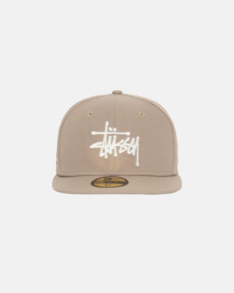 Stussy Authentic New Era Men\'s Caps Khaki | IL0000375