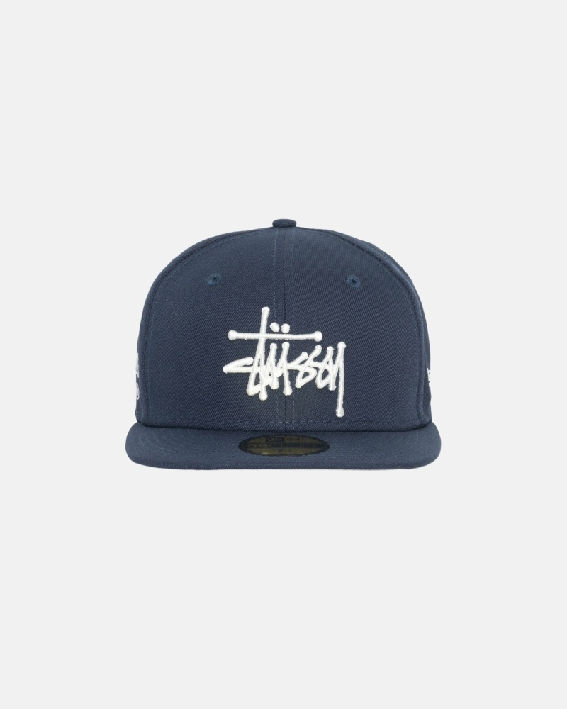 Stussy Authentic New Era Men\'s Caps Navy | IL0000372