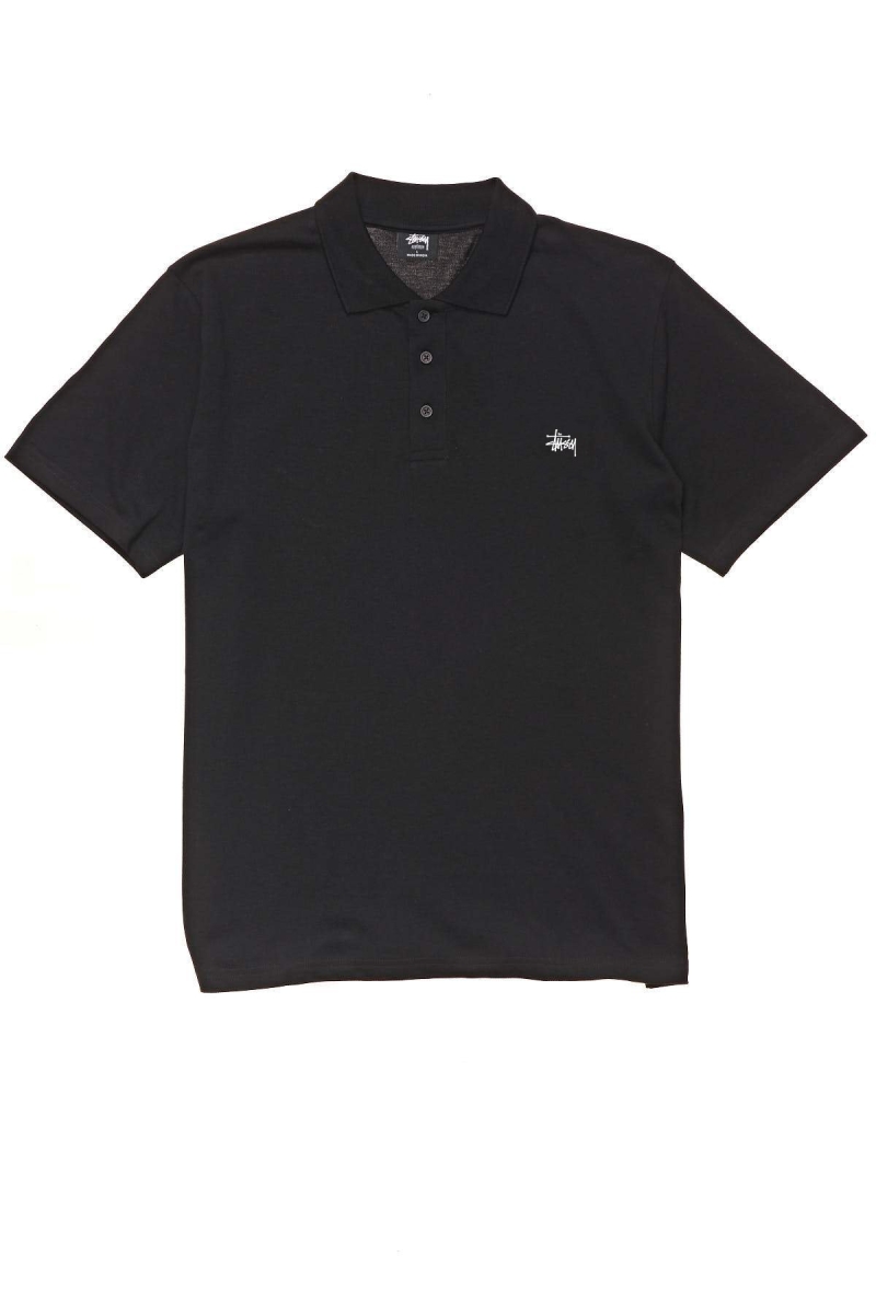 Stussy Authentic SS Polo Men\'s Shirts Black | IL0000294