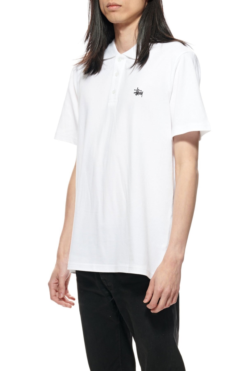 Stussy Authentic SS Polo Men's Shirts White | IL0000293