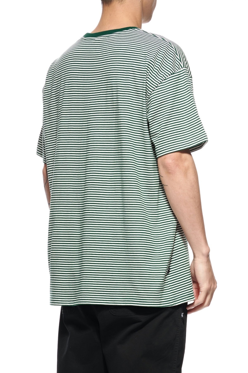 Stussy Authentic Yarn Dye SS Pocket Men's T Shirts Green | IL0000097