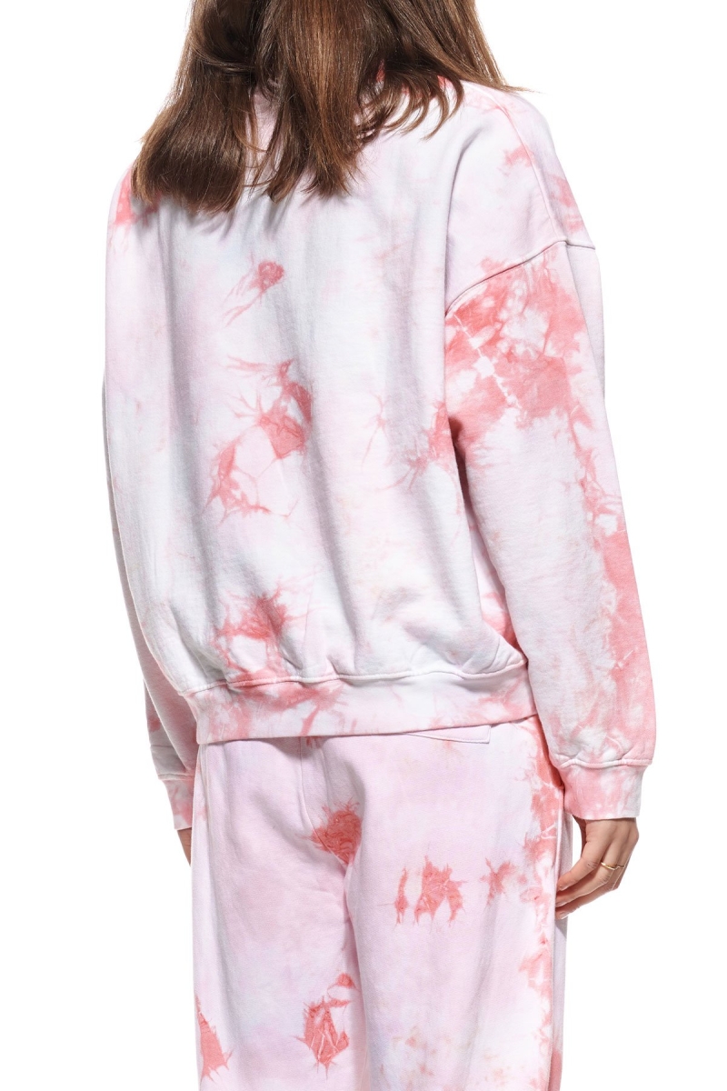 Stussy Avalon Tie Dye Crew Women's Sportswear Pink | IL0000749