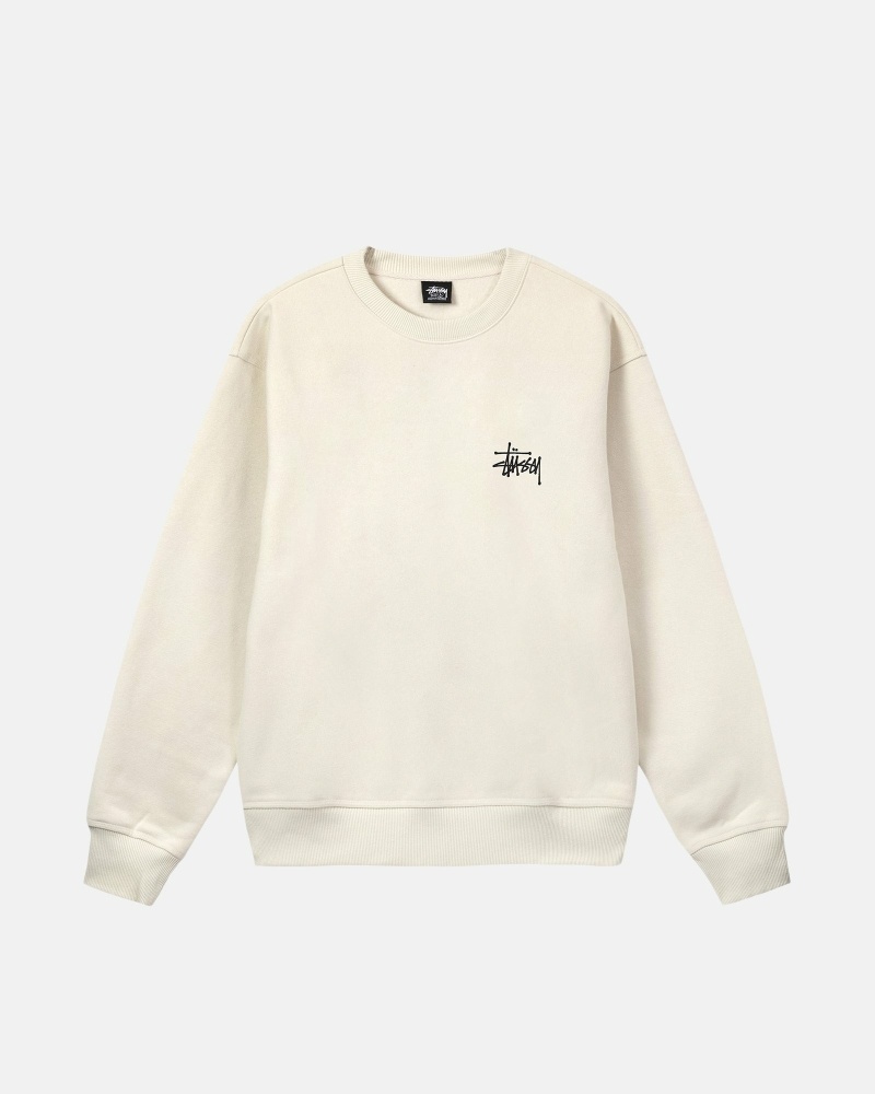 Stussy Basic Crew Men's Hoodies Beige | IL0000007