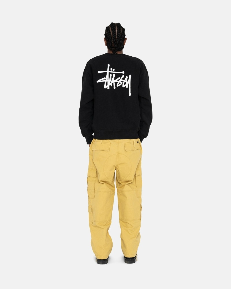 Stussy Basic Crew Men's Hoodies Black | IL0000005