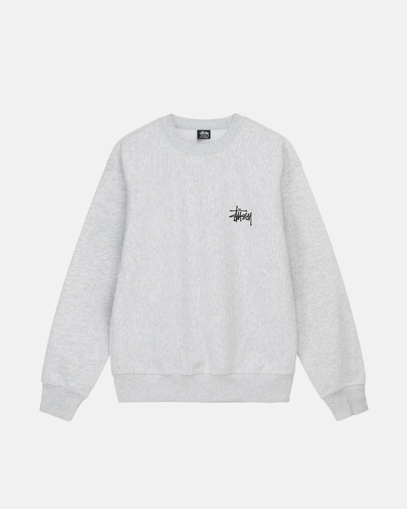 Stussy Basic Crew Men's Hoodies Grey | IL0000006