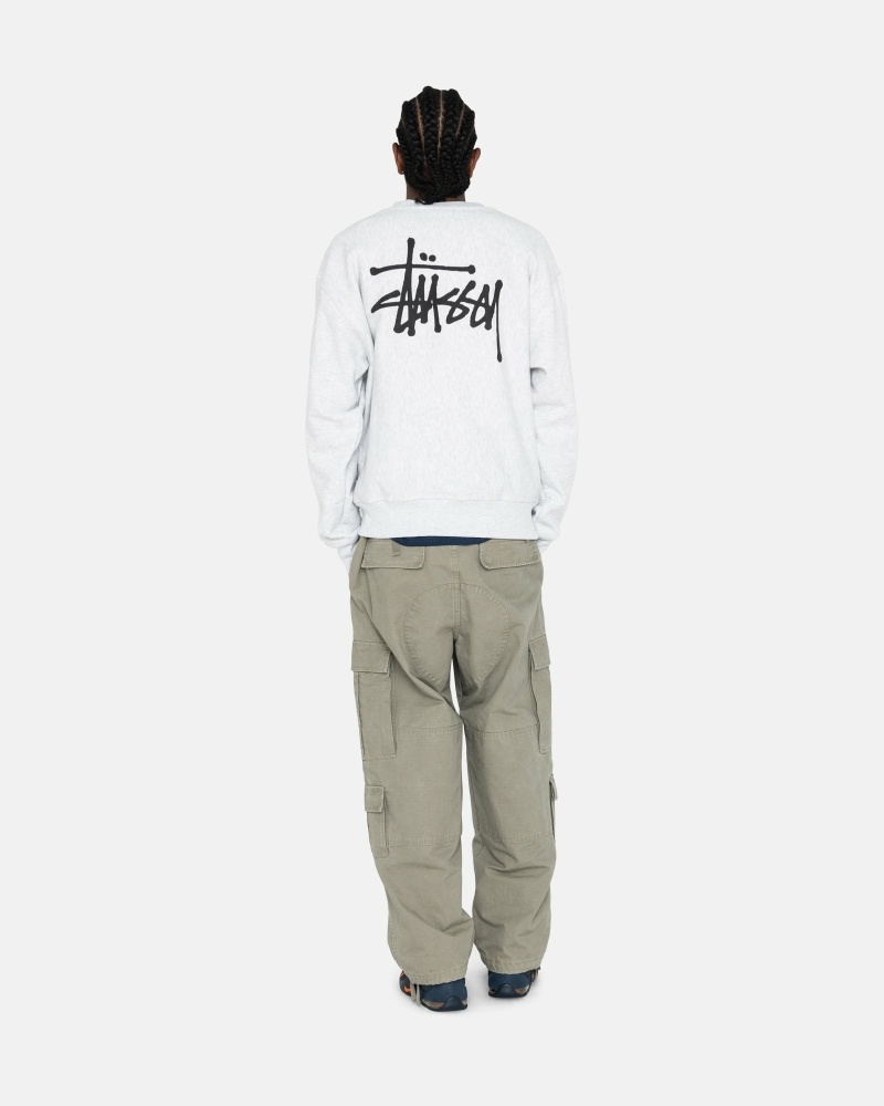 Stussy Basic Crew Men's Hoodies Grey | IL0000006