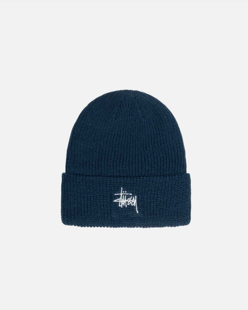 Stussy Basic Cuff Men\'s Beanie Navy | IL0000384