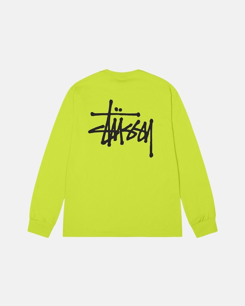 Stussy Basic Ls Men\'s T Shirts Light Green | IL0000100