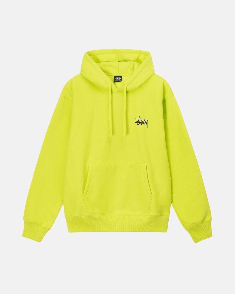 Stussy Basic Men's Hoodies Light Green | IL0000011