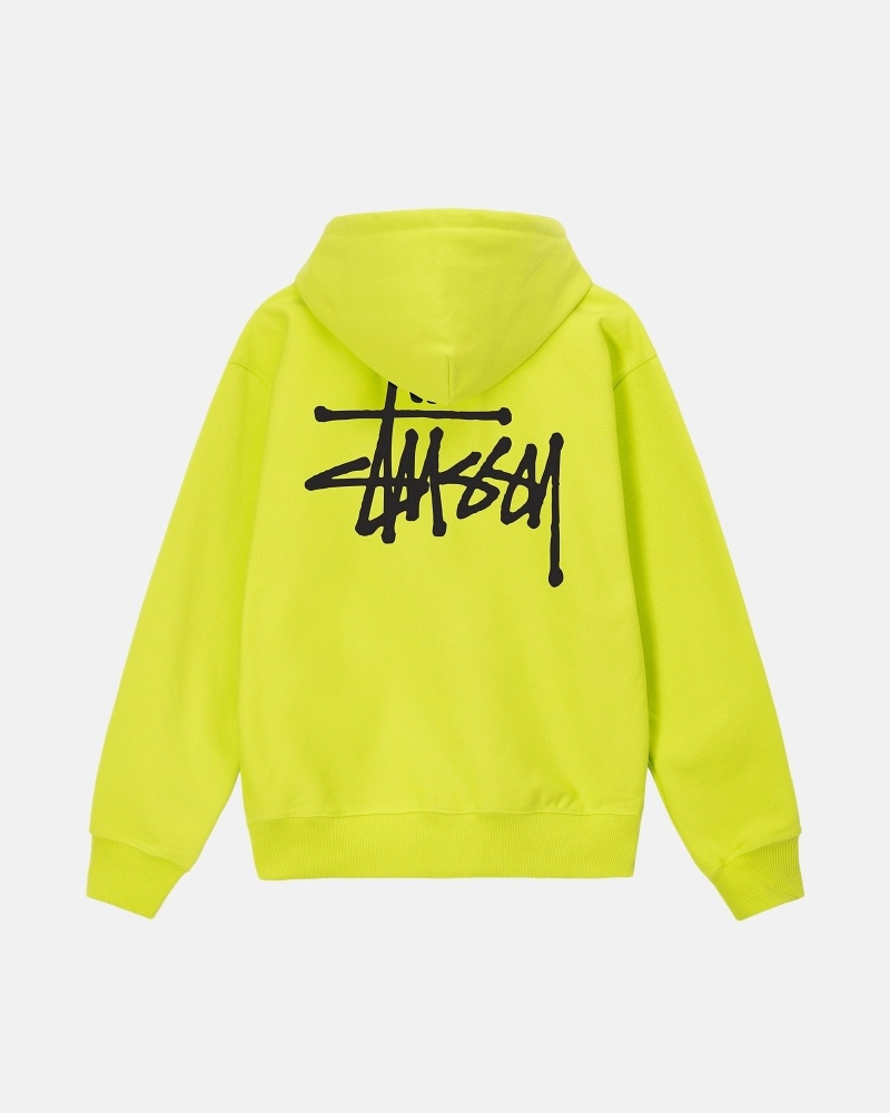 Stussy Basic Men\'s Hoodies Light Green | IL0000011