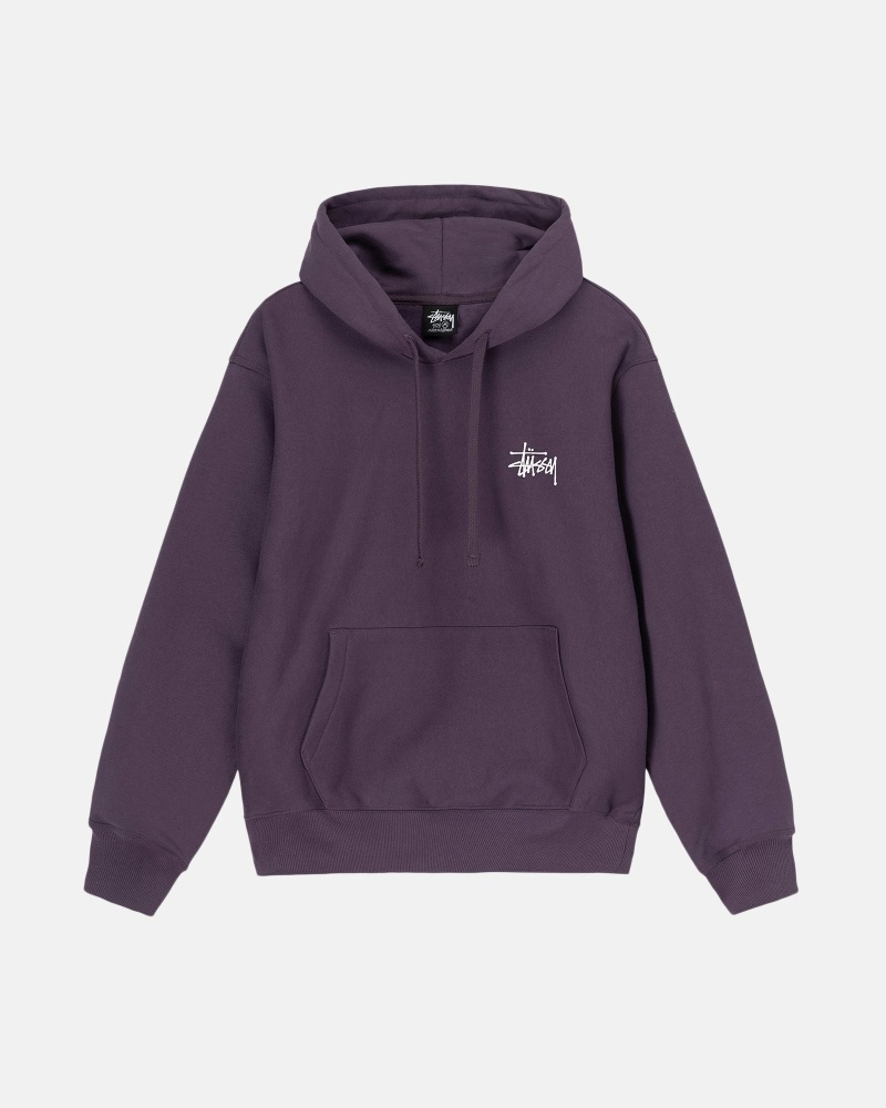 Stussy Basic Men's Hoodies Purple | IL0000010