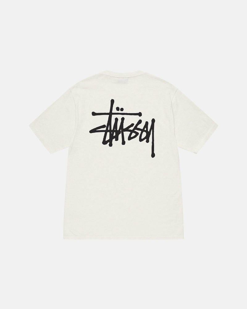 Stussy Basic Pigment Dyed Men\'s T Shirts Beige | IL0000105