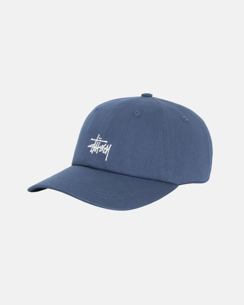 Stussy Basic Stock Low Pro Men's Caps Navy | IL0000390