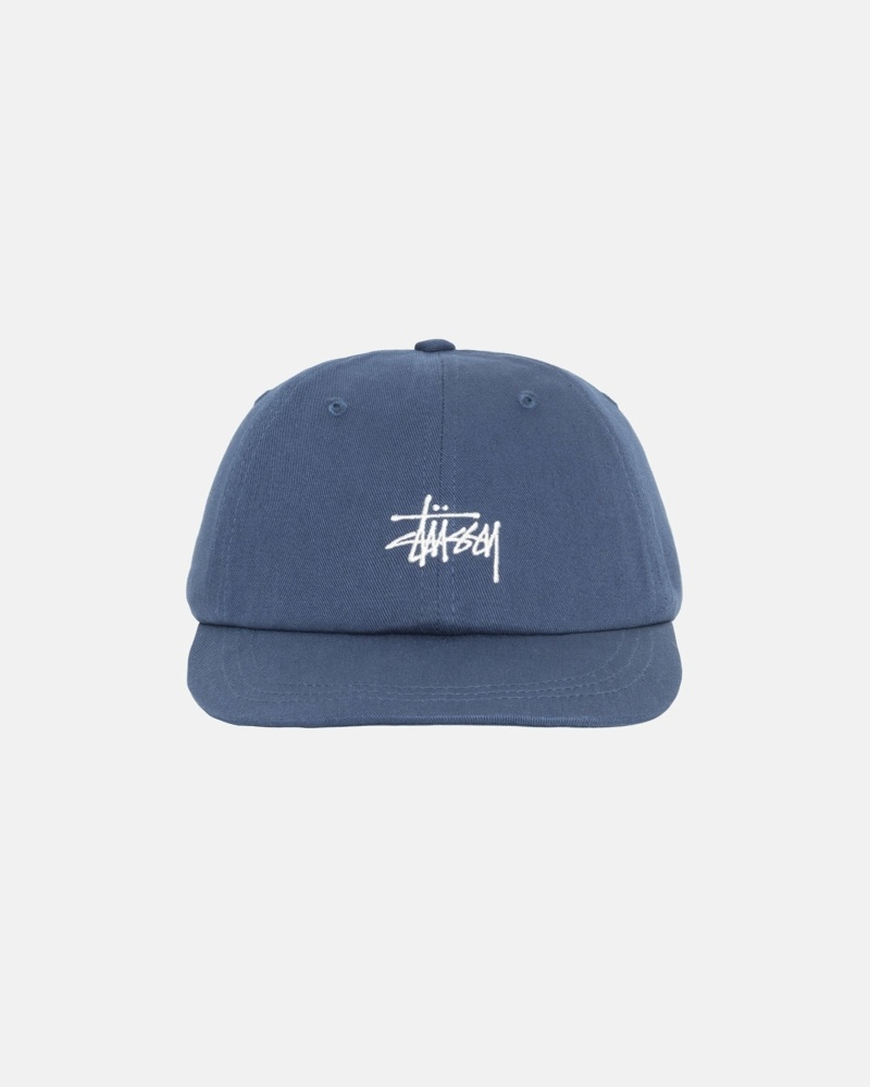 Stussy Basic Stock Low Pro Men\'s Caps Navy | IL0000390