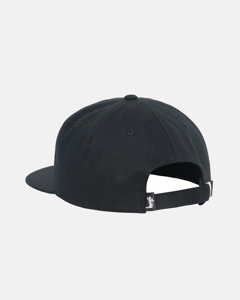 Stussy Basic Strapback Men's Caps Black | IL0000399