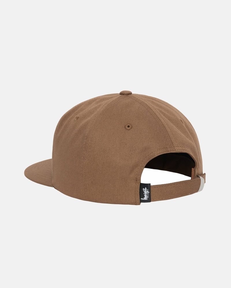 Stussy Basic Strapback Men's Caps Brown | IL0000394