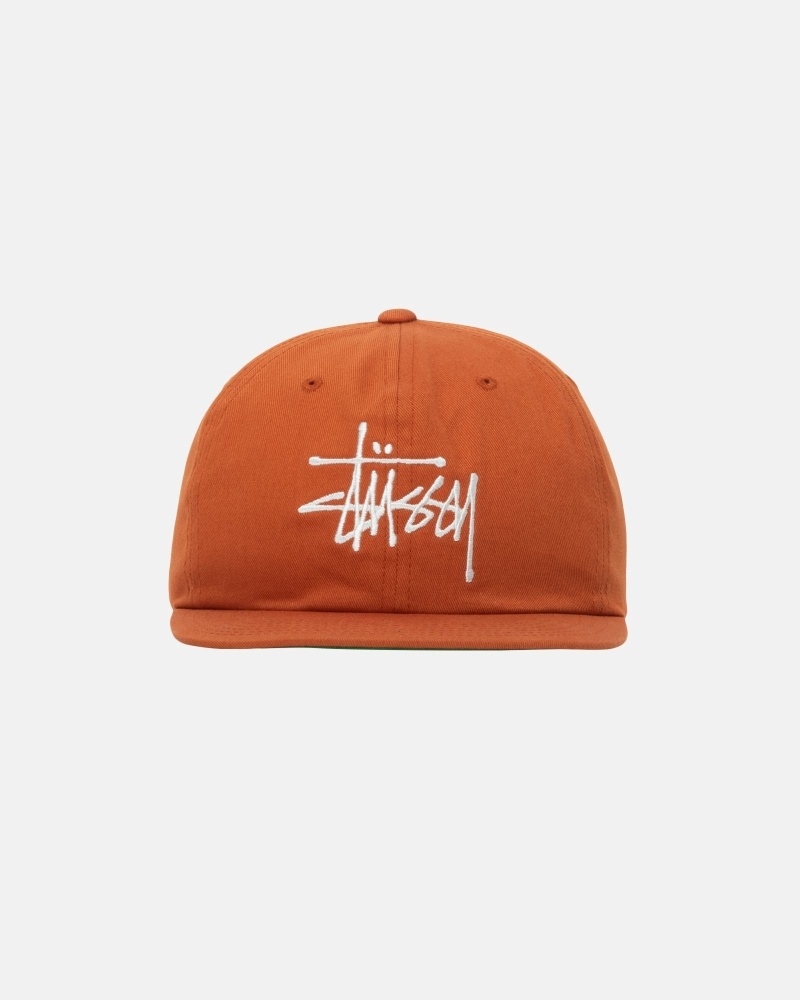 Stussy Basic Strapback Men\'s Caps Brown | IL0000398