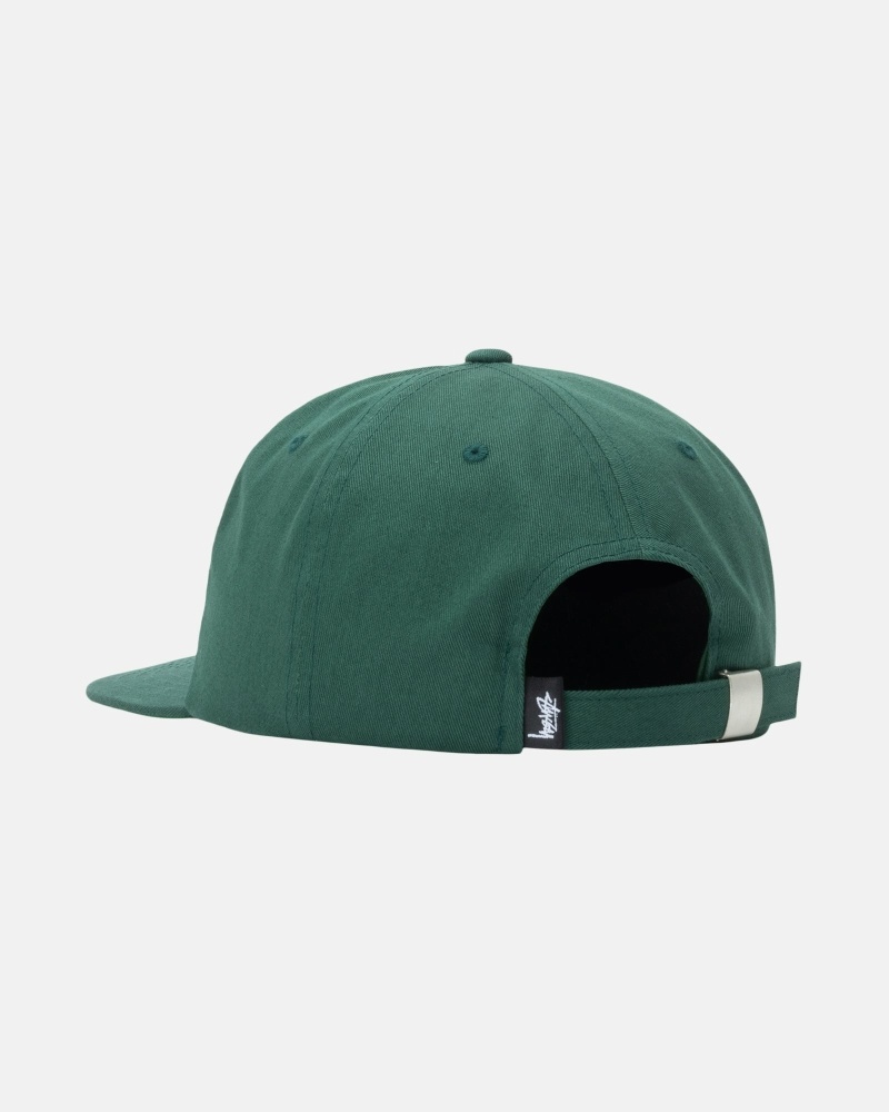 Stussy Basic Strapback Men's Caps Green | IL0000397