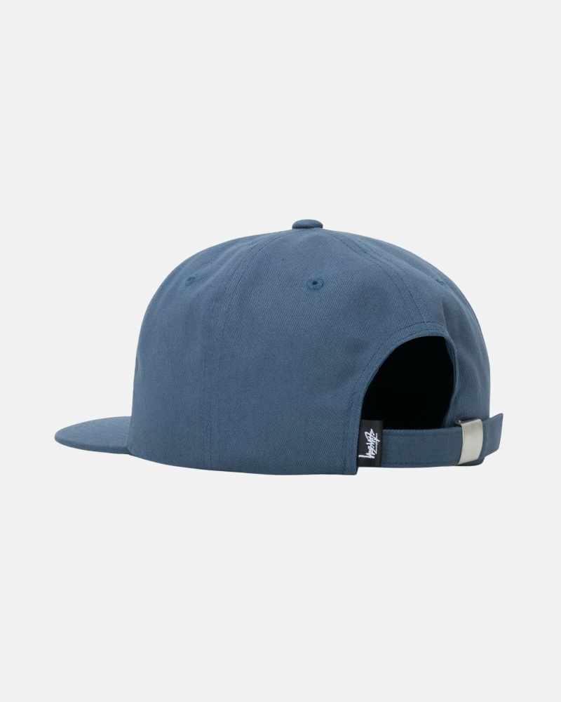 Stussy Basic Strapback Men's Caps Navy | IL0000395