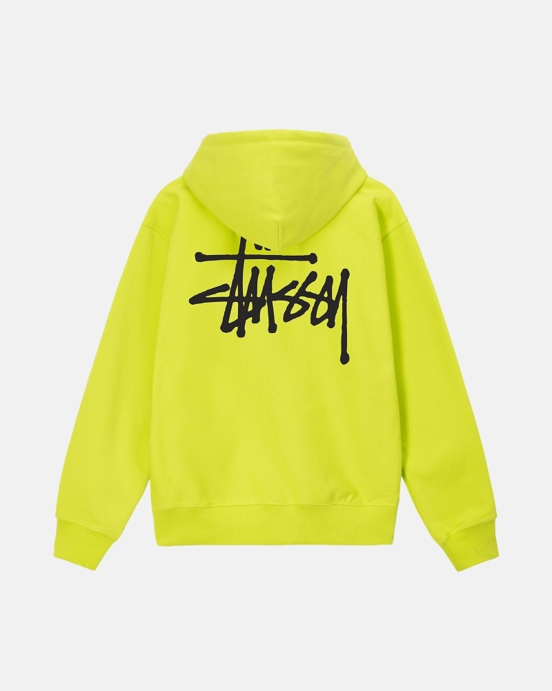 Stussy Basic Zip Men's Hoodies Light Green | IL0000015