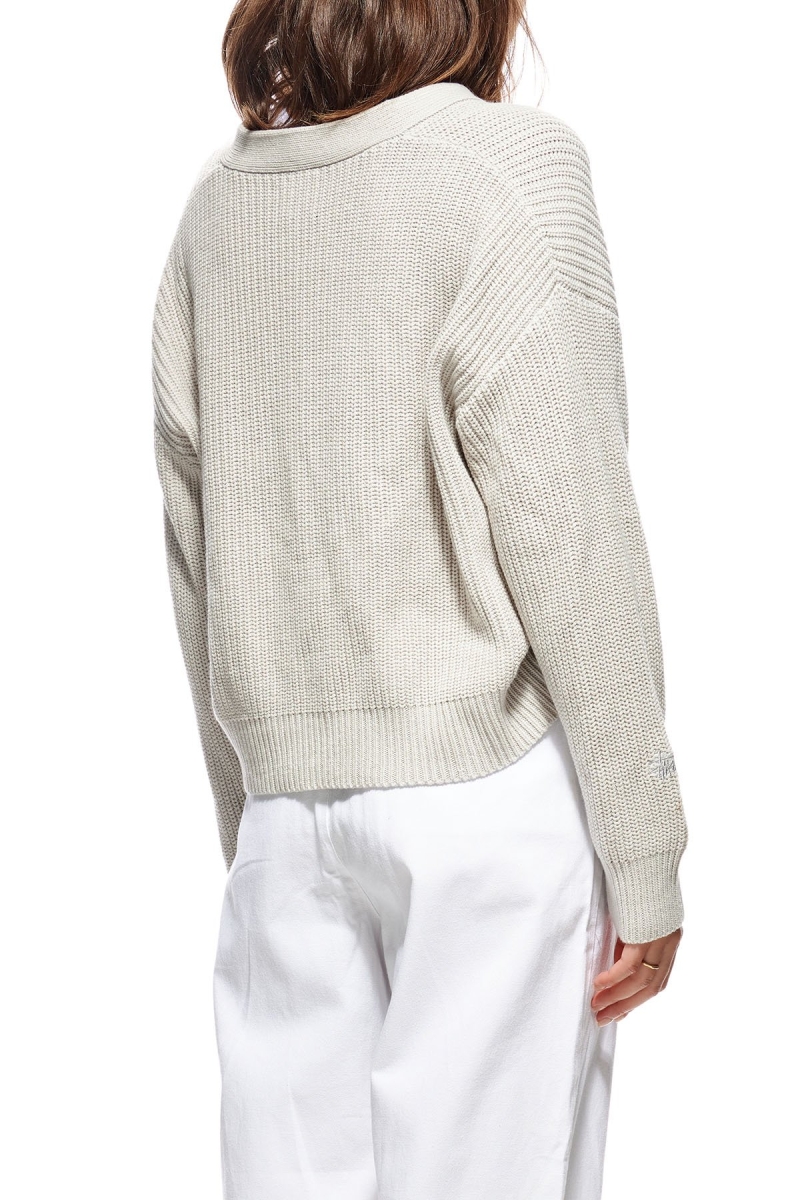 Stussy Benton Oversize Cardy Women's Sweaters White | IL0000815