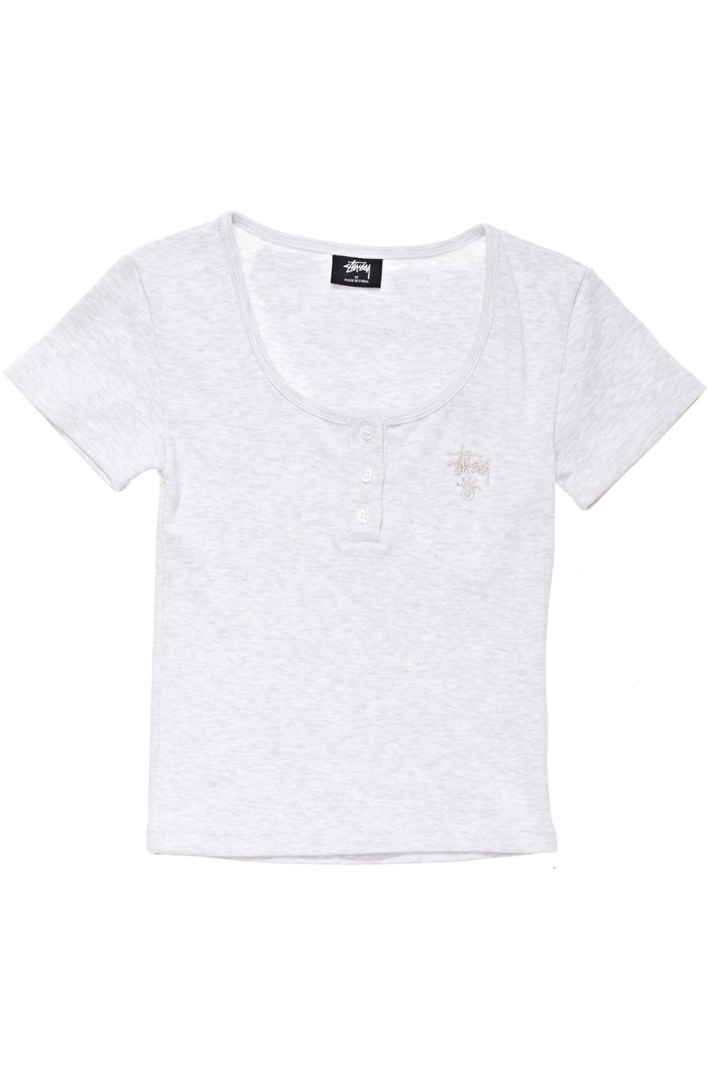 Stussy Berk Scoop Neck Women\'s T Shirts White | IL0000112