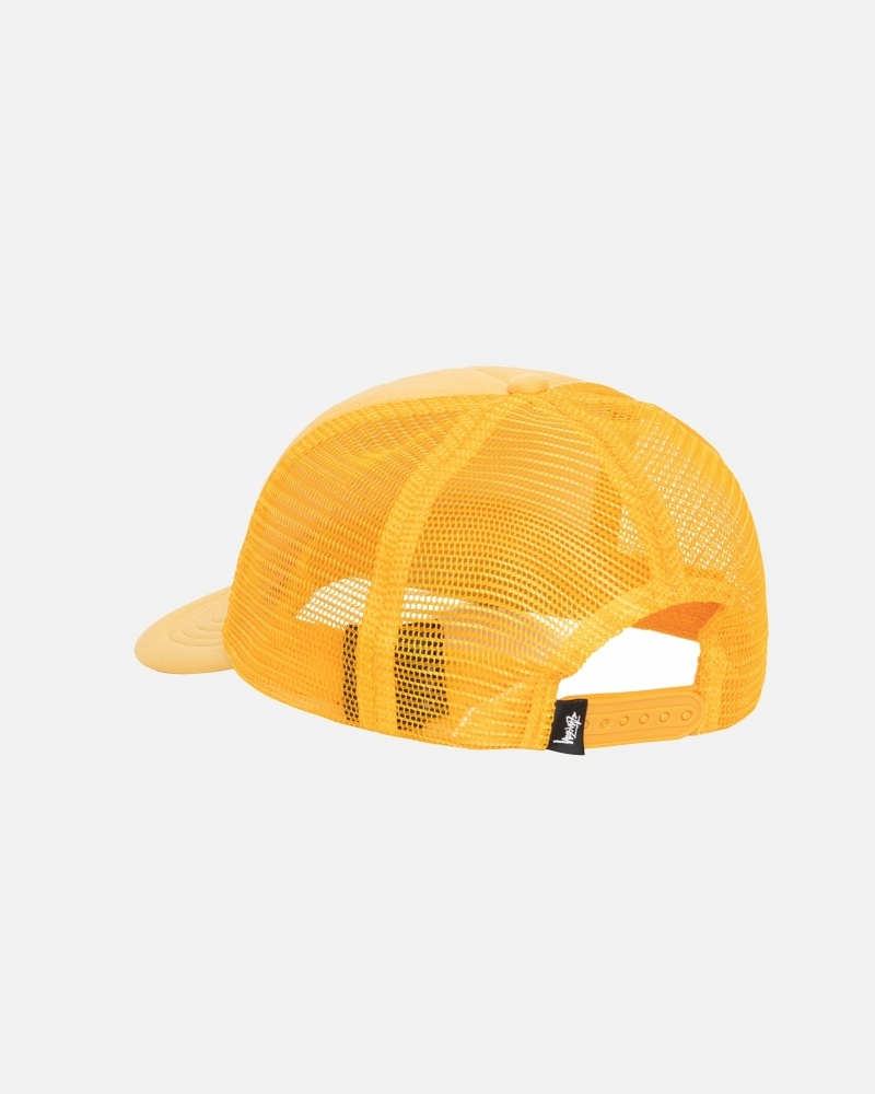 Stussy Big Basic Trucker Men's Caps Gold | IL0000402