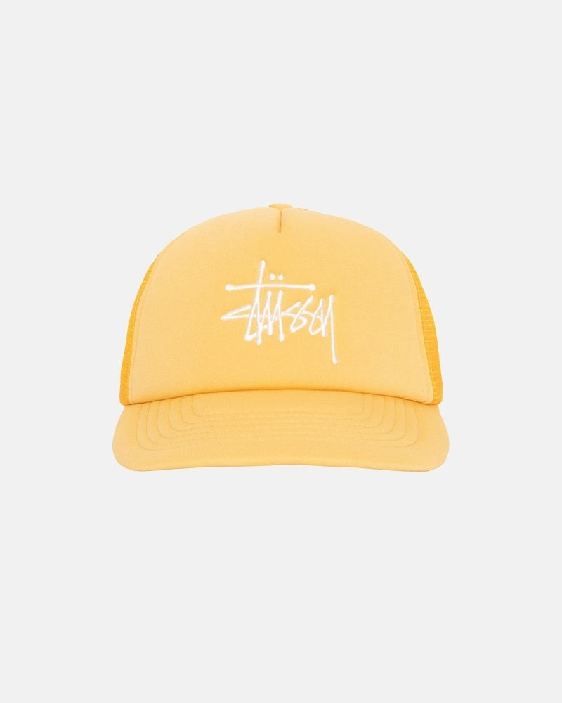 Stussy Big Basic Trucker Men\'s Caps Gold | IL0000402