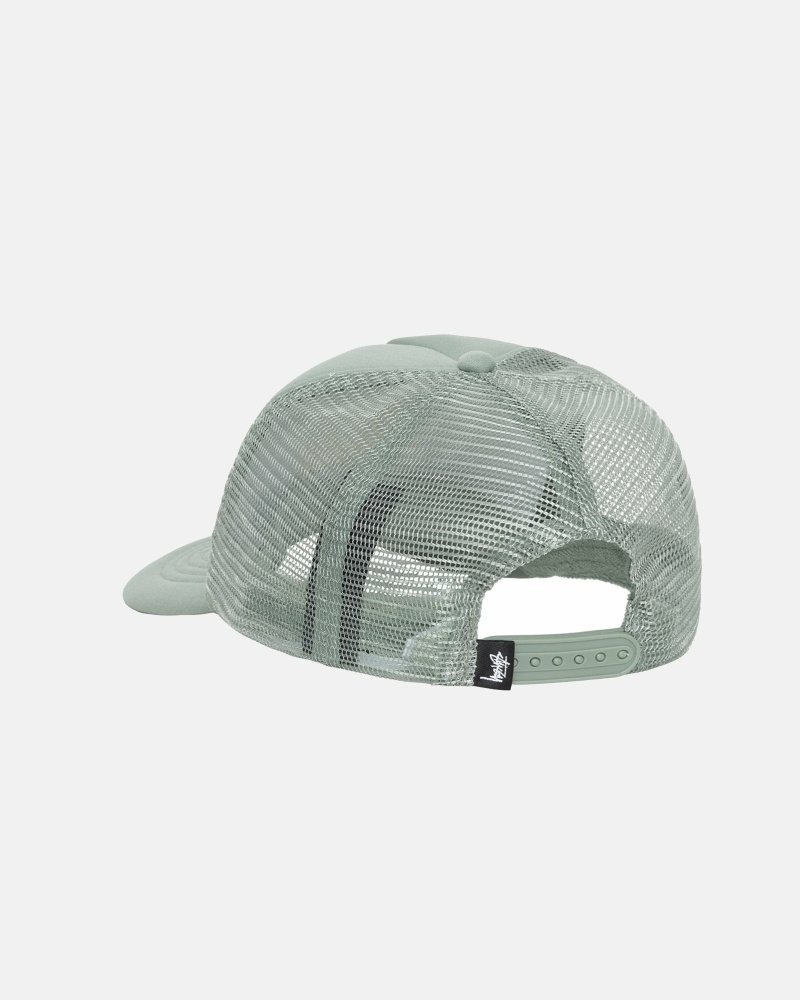 Stussy Big Basic Trucker Men's Caps Olive | IL0000401