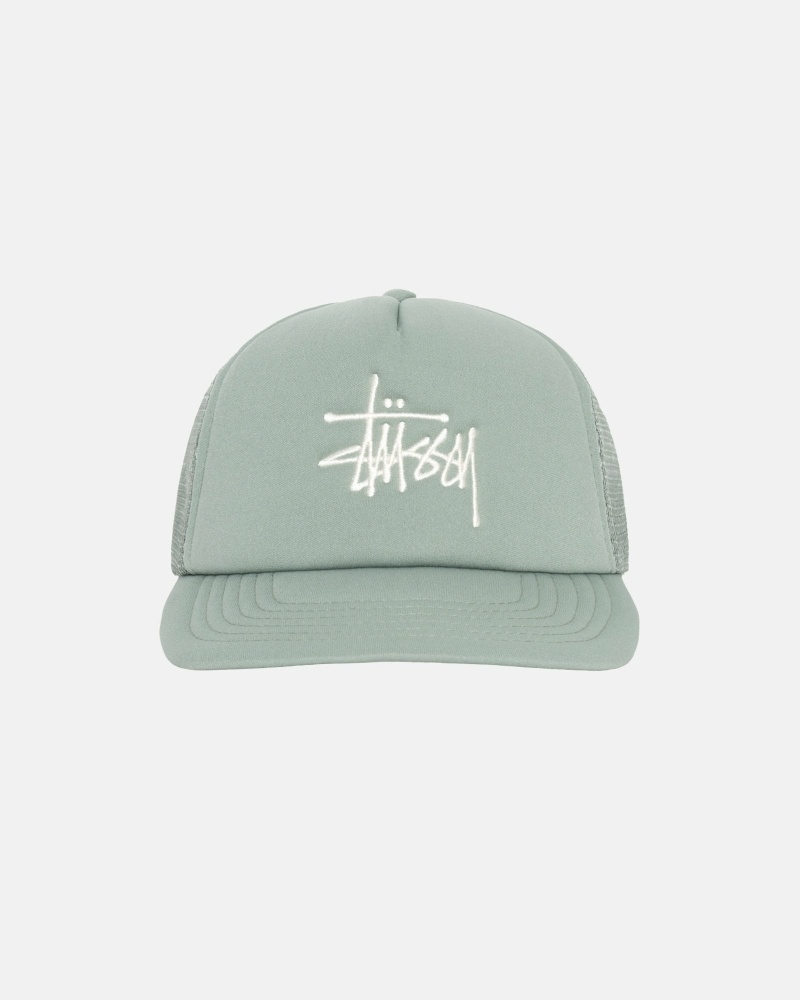 Stussy Big Basic Trucker Men\'s Caps Olive | IL0000401