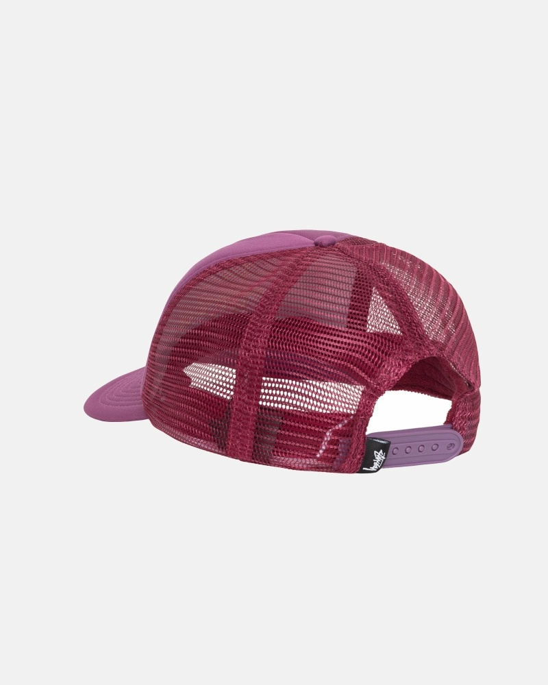 Stussy Big Basic Trucker Men's Caps Purple | IL0000400