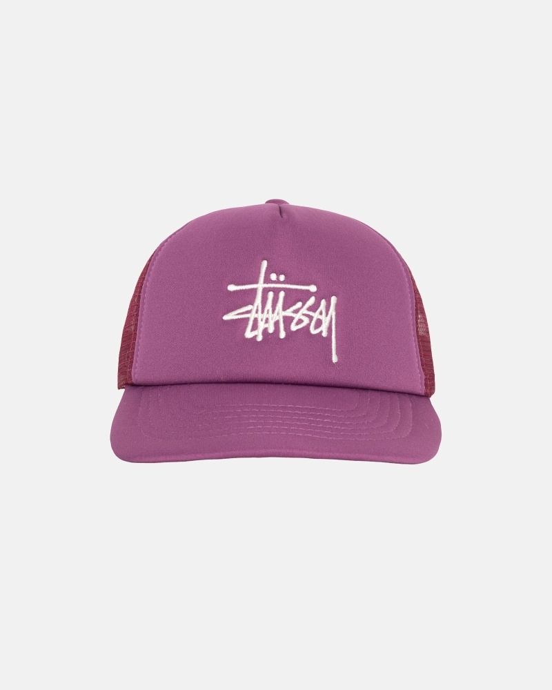 Stussy Big Basic Trucker Men\'s Caps Purple | IL0000400