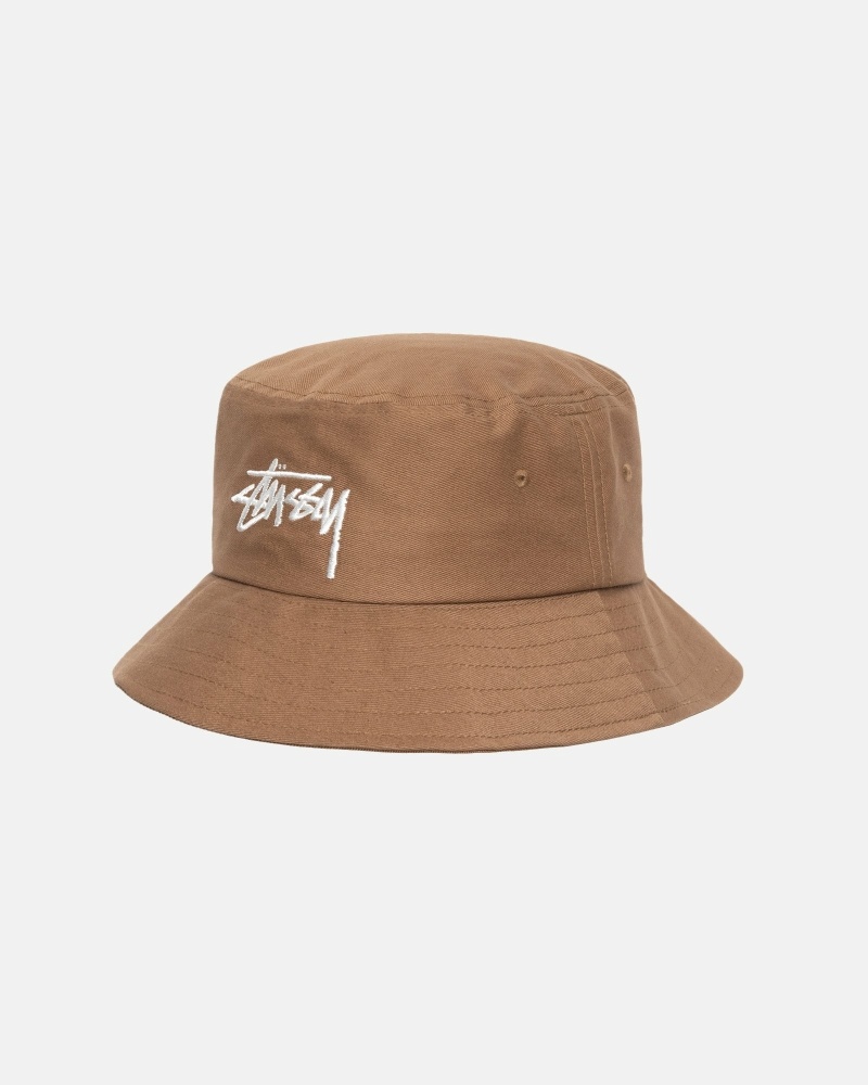 Stussy Big Stock Men's Bucket Hats Brown | IL0000405